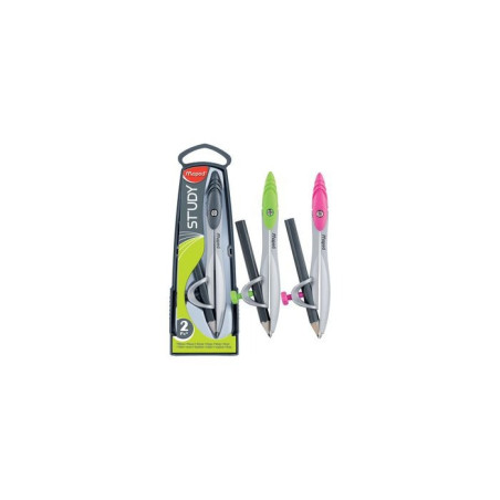 MAPED COMPAS STUDY AVEC BAGUE UNIVERSELLE ET CRAYON COLORIS ASSORTIS