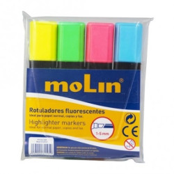 Surligneur Molin fluo pouchette de 4