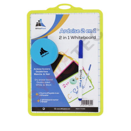 Ardoise 2en1 Avec Chiffon & Stylo OfficePlast