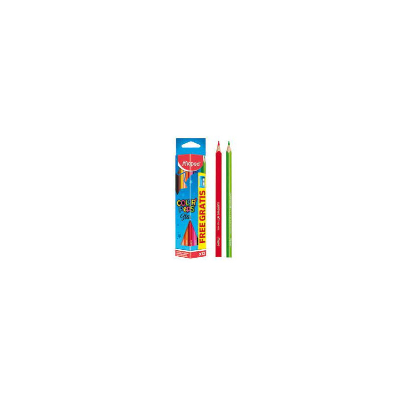 12 Crayons de Couleur Color Peps Maped + 1 taille-crayon Vivo gratuit 12 Crayons de Couleur Color Peps Maped + 1 taille-crayon Vivo gratuit