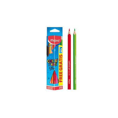 12 Crayons de Couleur Color Peps Maped + 1 taille-crayon Vivo gratuit