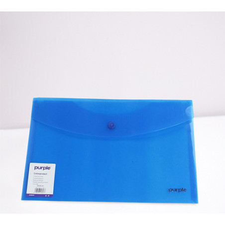 Pochette COLORPROTECT  bleu– Fermeture à bouton-pression, format 24 x 32 cm