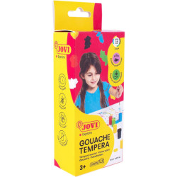 Gouache - Pour enfant - Ecole - Arts plastiques - 6 couleurs - Jovi