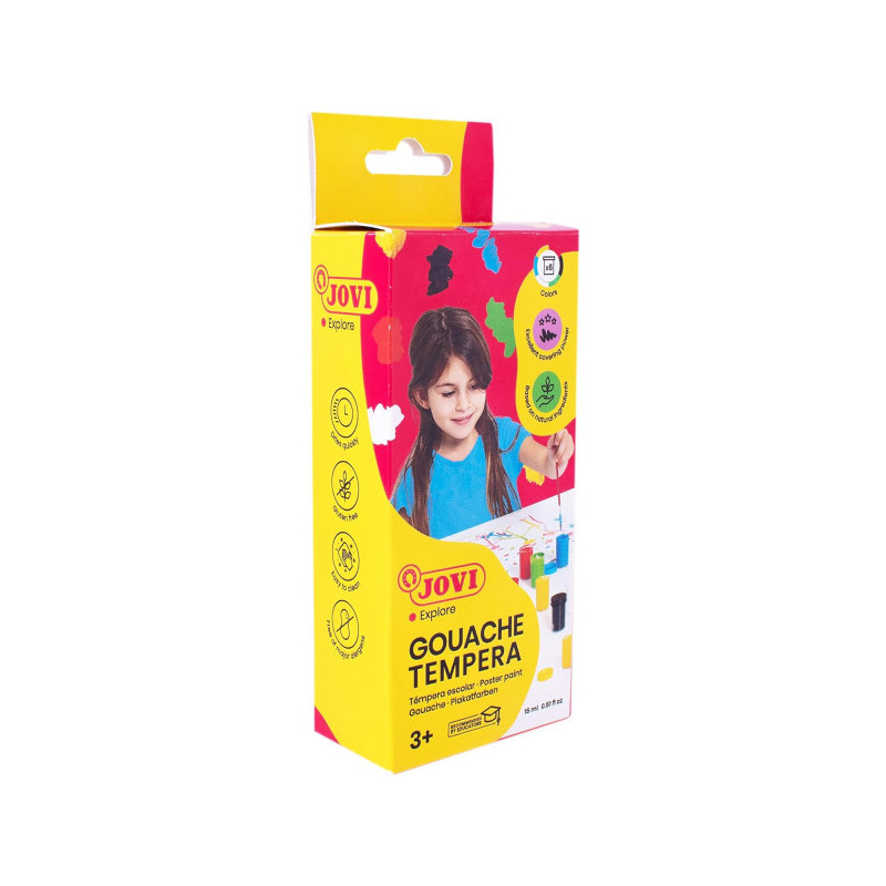 Gouache - Pour enfant - Ecole - Arts plastiques - 6 couleurs - Jovi Gouache - Pour enfant - Ecole - Arts plastiques - 6 couleurs - Jovi