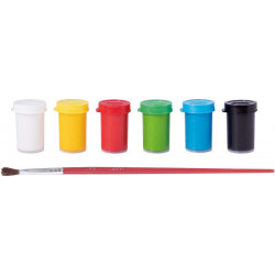Gouache - Pour enfant - Ecole - Arts plastiques - 6 couleurs - Jovi